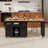 85.5" Kitchen Island with Extendable Dining Table, Rolling Kitchen Cart with Power Outlet, 3 Drawers, 2 Doors, Open Shelves and Storage Rack-1579733803