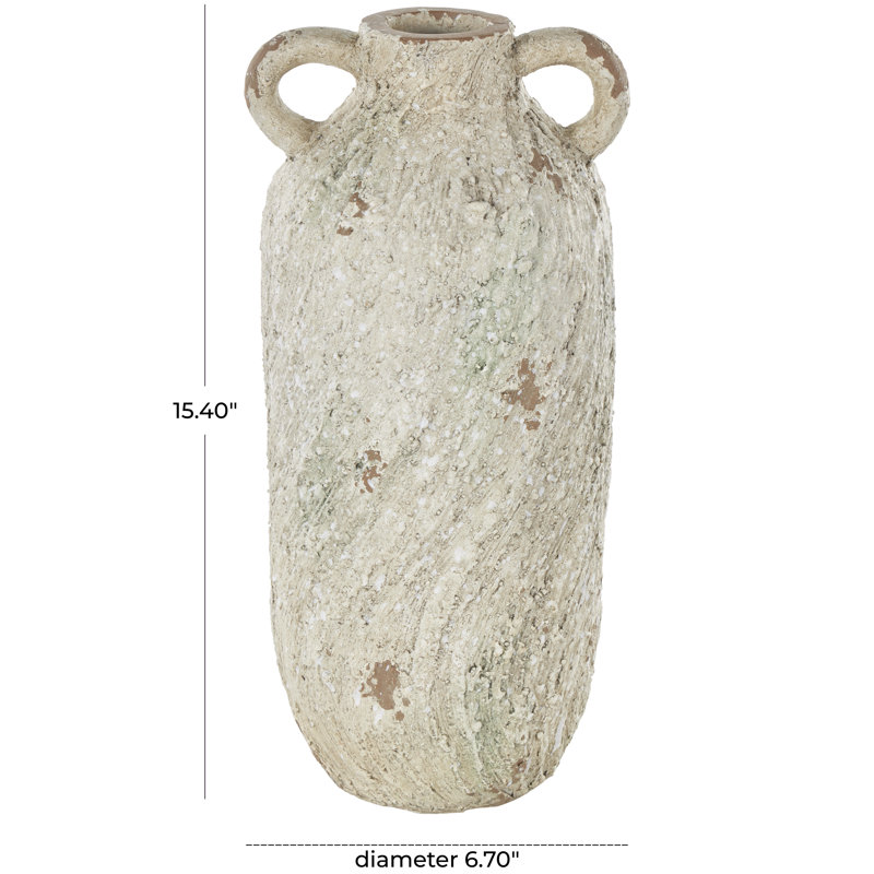 Clairabelle Magnesium Oxide Table Vase, 15.40" H x 6.70" W x 6.90" D