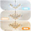 Lustre semi-encastré en verre texturé à 4 lumières avec 3 ampoules DEL