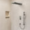 Système de douche mural à pression équilibrée, pomme de douche à effet de pluie 22 "avec douche à main à barre coulissante