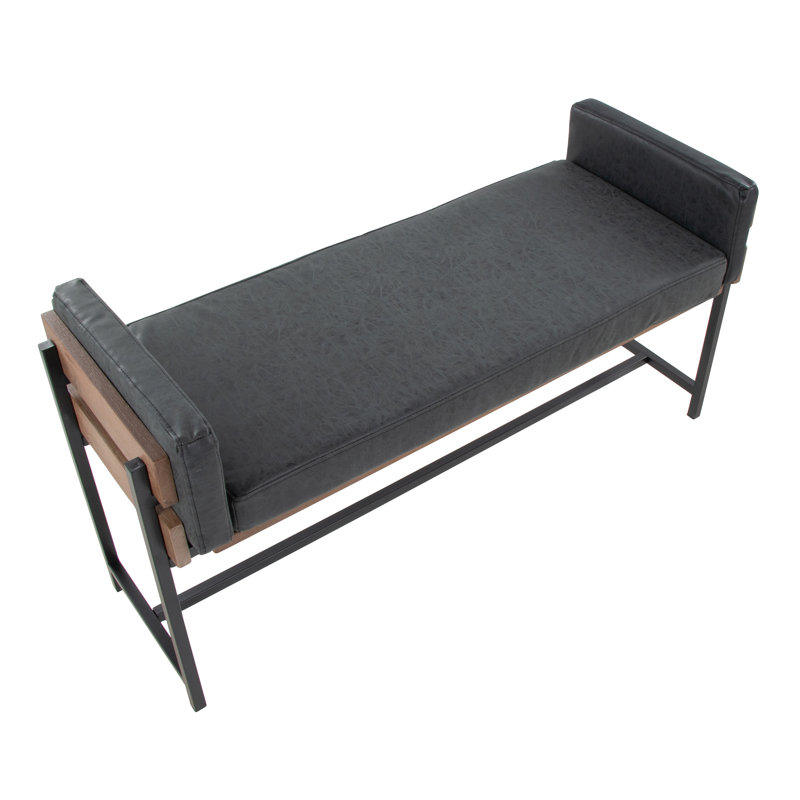 Faux Leather Upholstered Bench, Brown