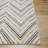 Rectangle Courtdale Chevron Machine Woven Polyester Area Rug in Blue/Brown-415915843