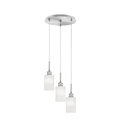 Edge 3 Light Cluster Pendalier With 4" Glass