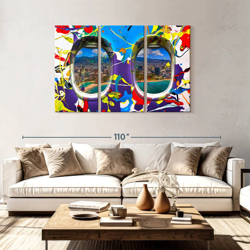Mehar Abstract Airplane Window, 48" H x 74" W
