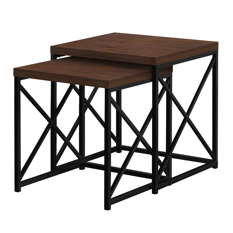 Izhan Nesting Tables, Black, Brown
