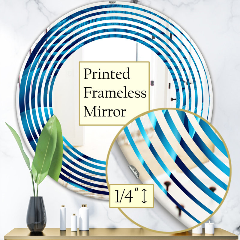 Miroir mural sans cadre vague abstract, 31,5 po x 31,5 po