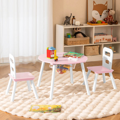 Kupar Kids 3 Piece Round Play Or Activity Table and Chair Set