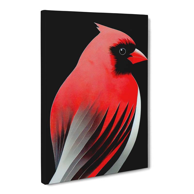 Cardinal Bird Abstract - Wrapped Canvas, 50cm H x 35cm W x 3cm D