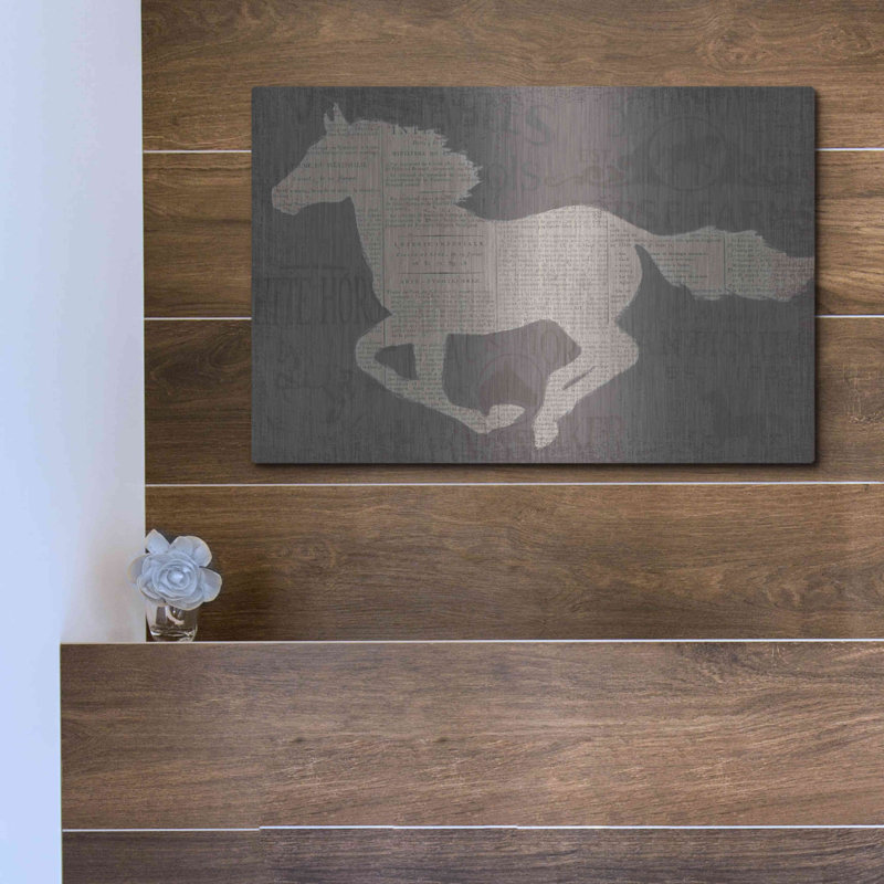 «Equine I» par James Wiens, art mural en métal, H 12 po x l 16 po