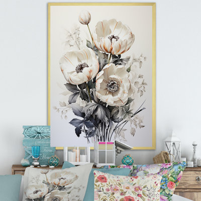 Minimalisme, tulipes blanches, symphonie III sur toile