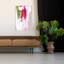 Fuchsia vert, coups abstraits, audacieux, impression murale-1442415667