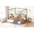 King Size Canopy Platform Bed With Headboard And Support Legs