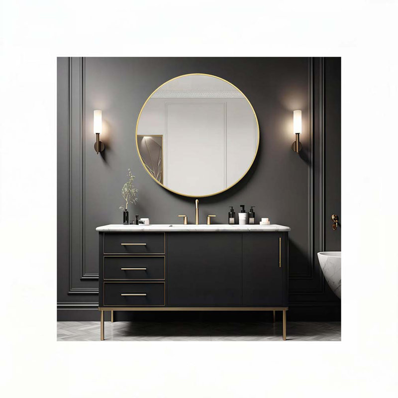 Miroir d'appoint mural Nehan, Gold, 42" x 42"