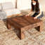 Table basse carrée en bois massif rétro brun-noisette-228492509