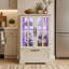 Vitrine avec tiroir rabattable, lumières RVB et tablettes réglables-133701318