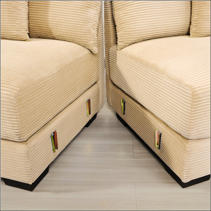 Canapé modulaire surdimensionné Cloud, Velours côtelé chameau, H 34,2 po x l 79,1 po x P 79,1 po