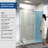 56"-60" W x 76" H Frameless Shower Door Soft-closing Single Sliding Tempered Glass with Explosion-proof Coating, Chrome-106231698