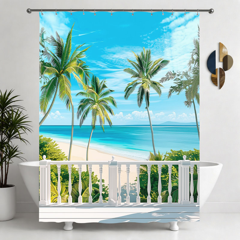 Shower Curtains with Hooks Included