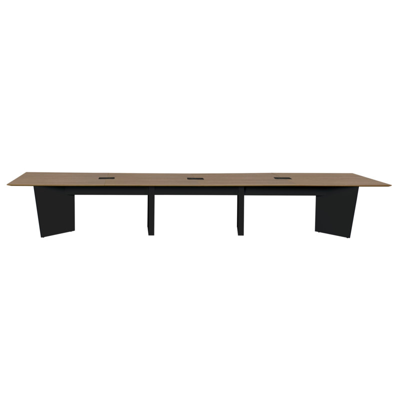 Table de conférence 192 "avec œillets Power Ellen - chêne noble / noir Elleny, Beige/noir, H 29 po x L 48 po x l 192 po