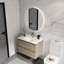 Meuble-lavabo en chêne 30 po avec lavabo en céramique et 2 tiroirs à fermeture en douceur - applique murale moderne 2-1571333335-1571333333