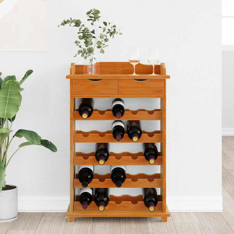 Wine Rack Brown Storage Display Bottle Organizer Holder Kitchen Unit, Brown