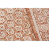 Rug & Kilim’S Modern Block Print Rug In Red And Pink With White Floral Pattern
