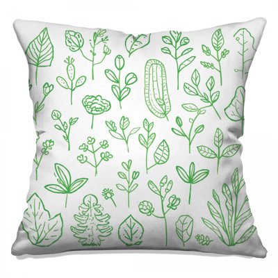 Coussins décoratifs Green Botanical Illustration