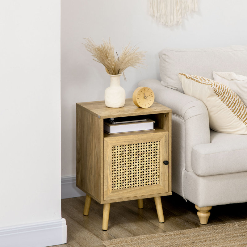 39cm W Engineered Wood Bedside Table