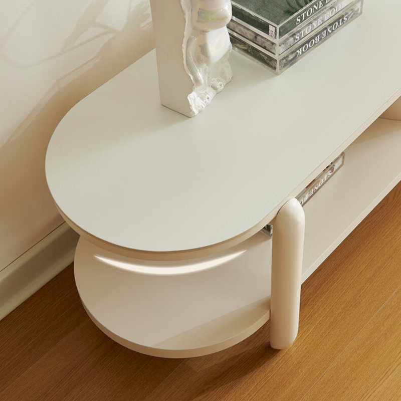Meuble télé simple rétractable de style crème