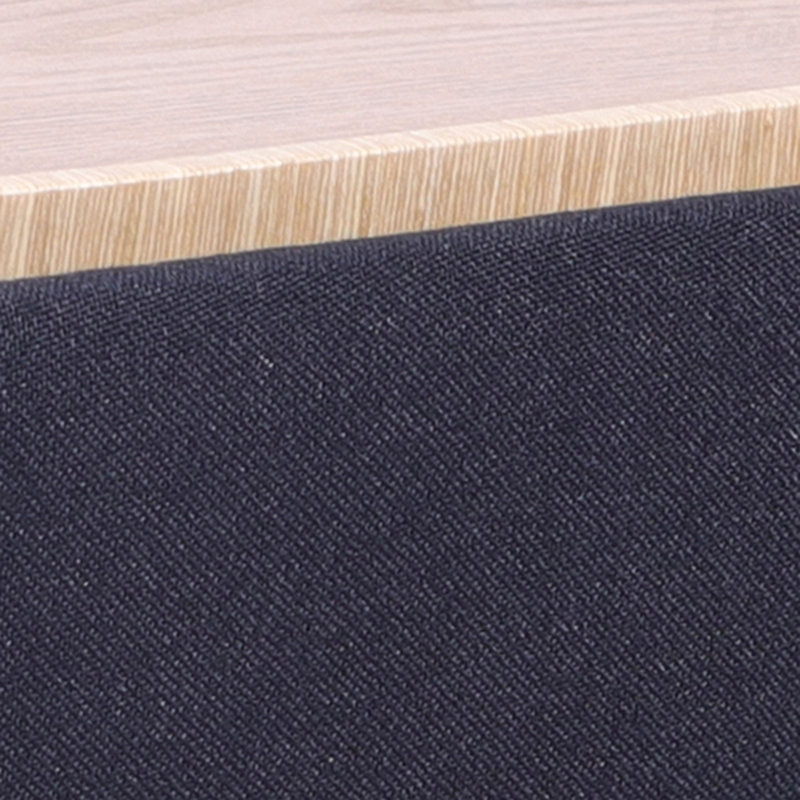 Repose-pieds de rangement rembourré en tissu avec plateau en bois réversible, Noir