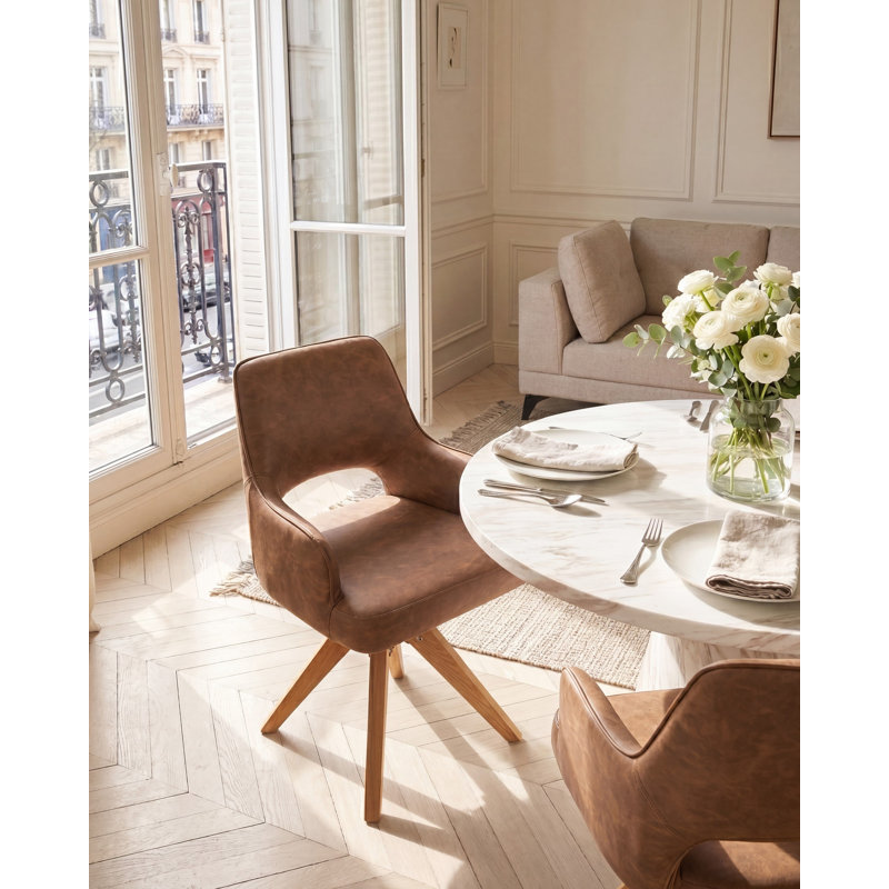 MORAVIA 40cm H Upholstered Armchair in Brown