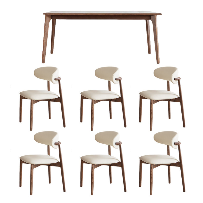 Ensemble de table de salle à manger et de chaises à panneau intégré, H 29,52 po x L 70,86 po x l 35,43 po