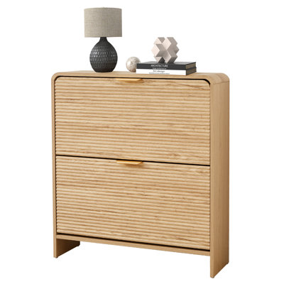 Armoire de rangement pour chaussures 16 paires avec 2 tiroirs rabattables