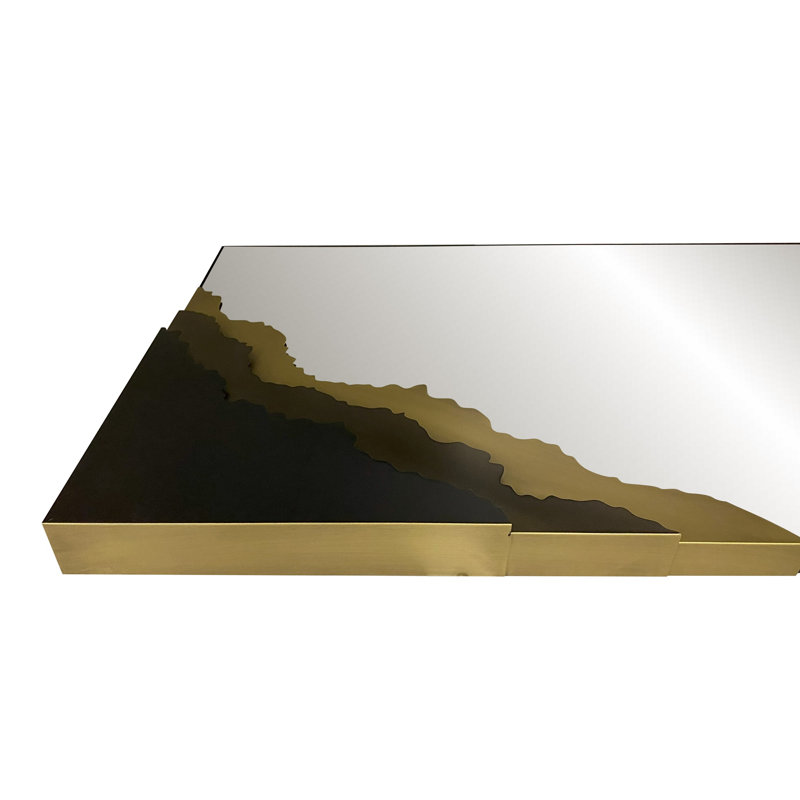 Contour Reflections: miroir de plancher et de mur à cadre métallique bicolore