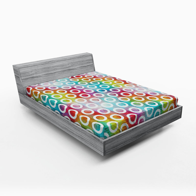 Microfiber Geometric Fitted Sheet, Full Fitted Sheet