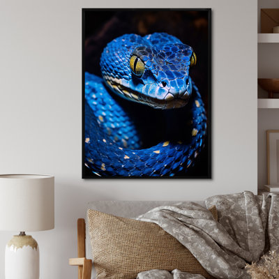 Portrait d'un serpent vipère bleu sur toile
