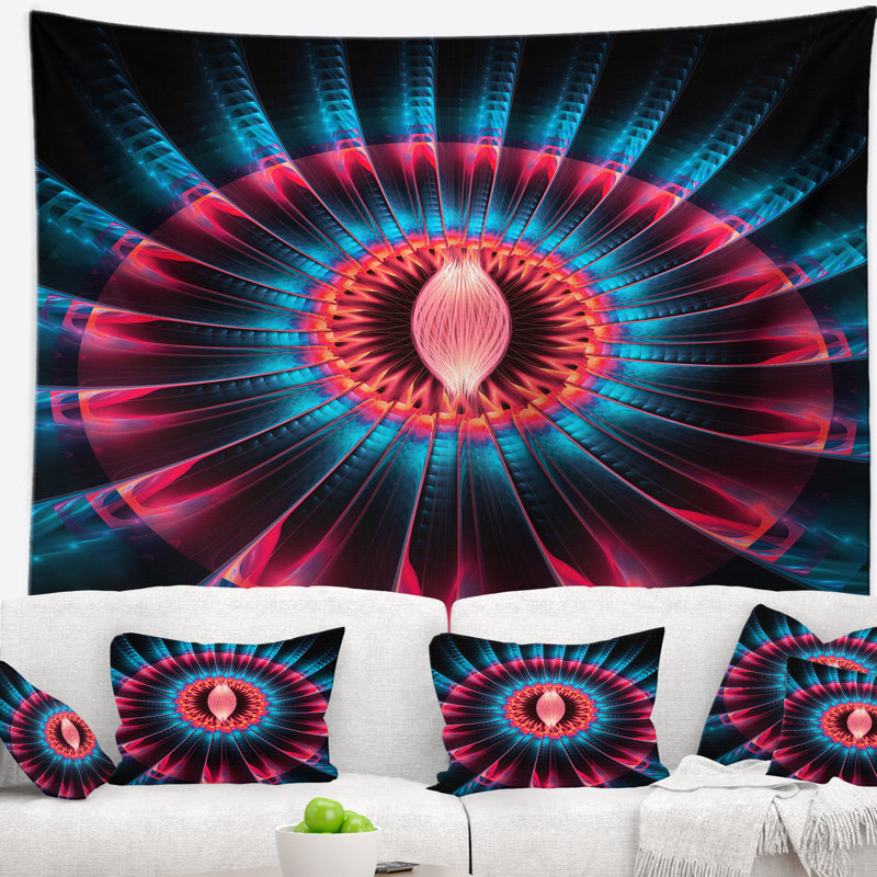 Tapisserie florale abstraite, H 50 po x l 60 po