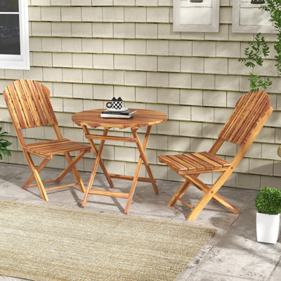 Ensemble bistro 3 pièces en bois d'acacia