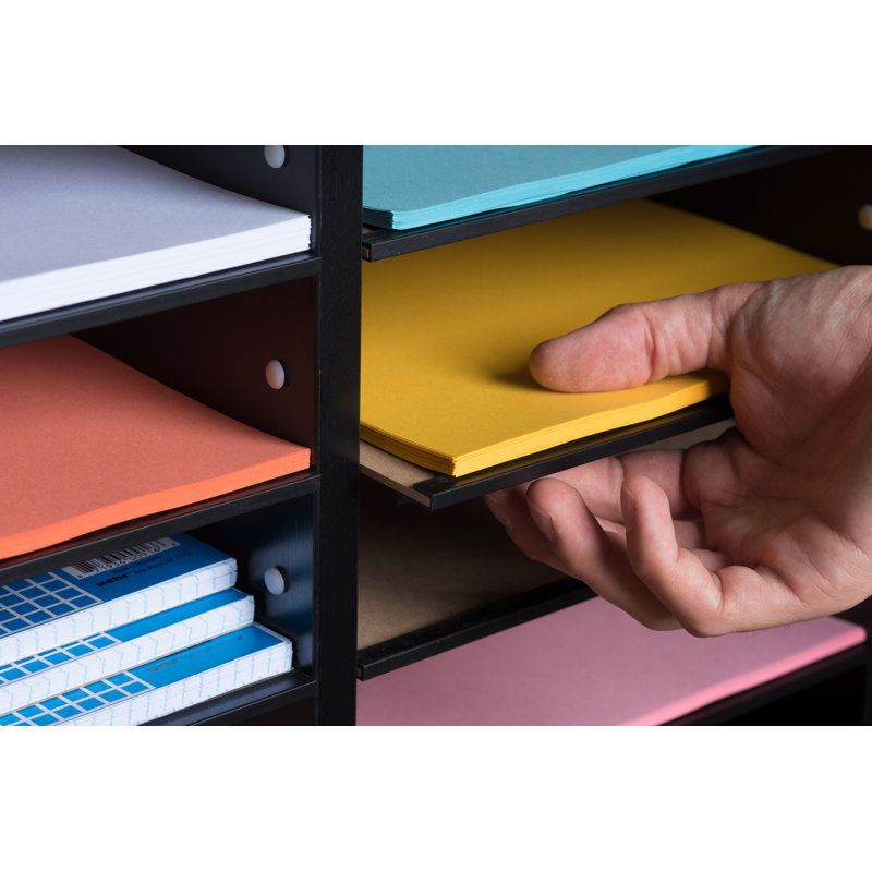 Organisateur de documents en bois, Noir