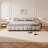 Soft Upholstered Bed with Checkerboard Headboard – King Sizes
