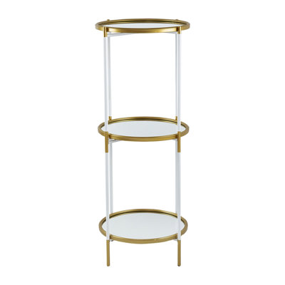 Étagère à 3 attaches P16 x 39,5 po, blanc luxueux et or