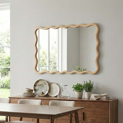 Miroir mural en bois massif Modern Modern