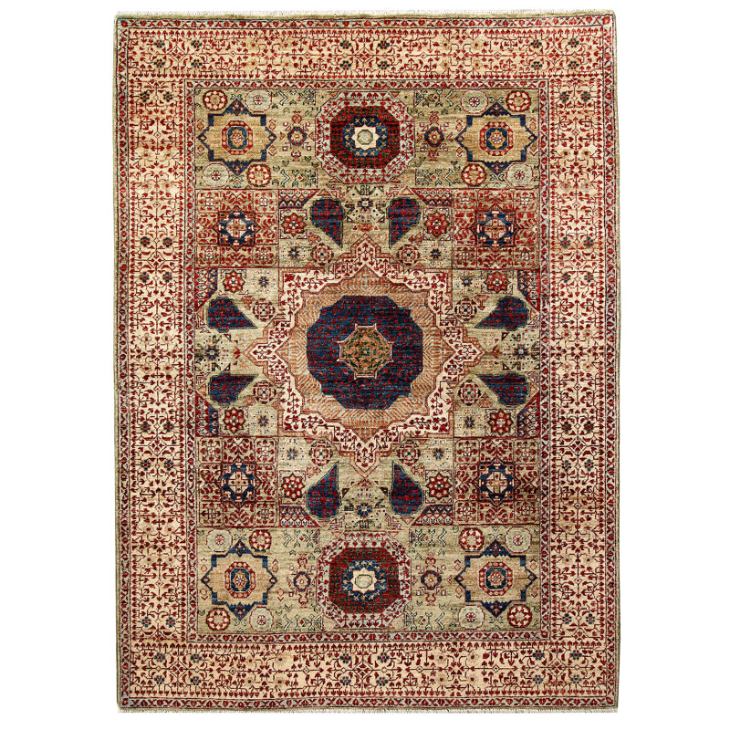 Tapis vert clair noué à la main de haute qualité