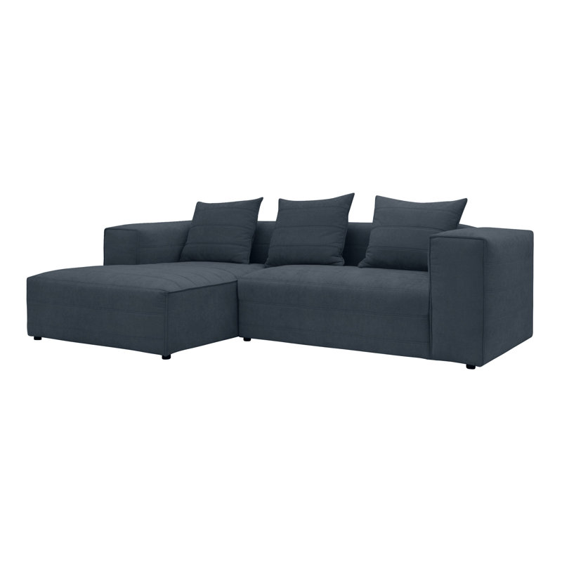 3 Seater Corner Sectional, Left Hand Facing, Blue