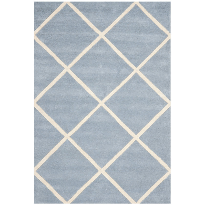 Kemp Geometric Wool Hand Woven Area Rug, Rectangle 61 x 91 cm