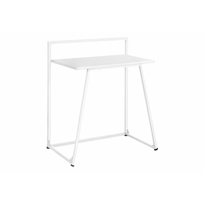 Bureau d'ordinateur, bureau personnel, ordinateur portable, L 30 po, travail, stratifié, métal, contemporain, moderne, Blanc