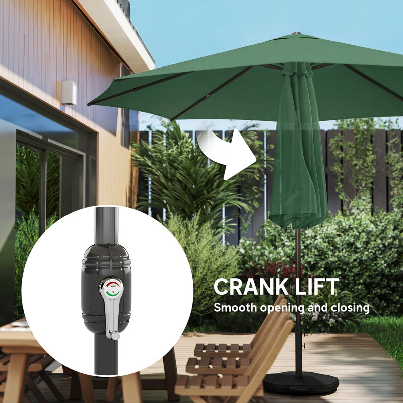 267cm Market Parasol, Green