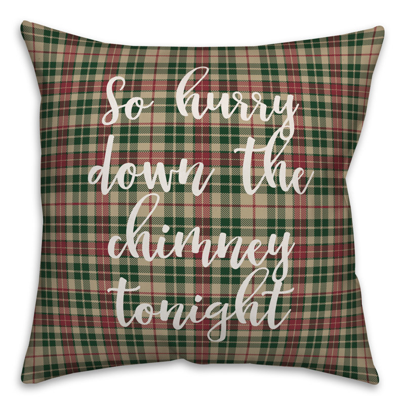 Coussin décoratif à carreaux So Hurry Down the Chimney, Housse de coussin