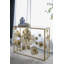 Console 39,5 "x 12" x 30,5 "dorée avec plateau en verre miroir, table d'entrée moderne pour vestibule de vestibule de salon