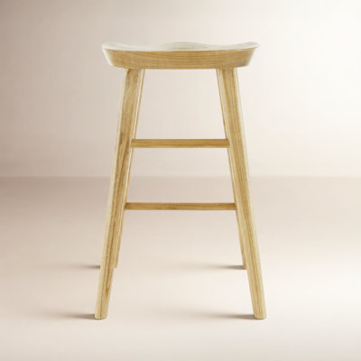 Anzie Wood Backless Saddle Stool